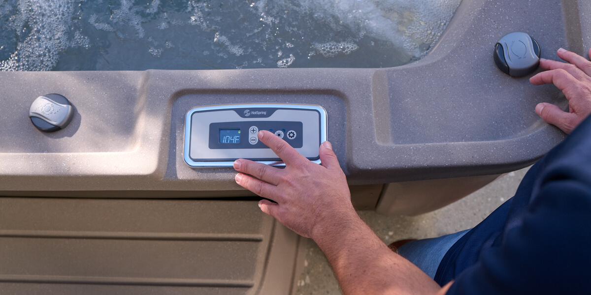 Freeflow Collection owner using Intuitive LCD control panel on Azure in Dune